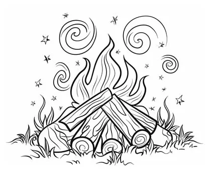 Campfire coloring pages
