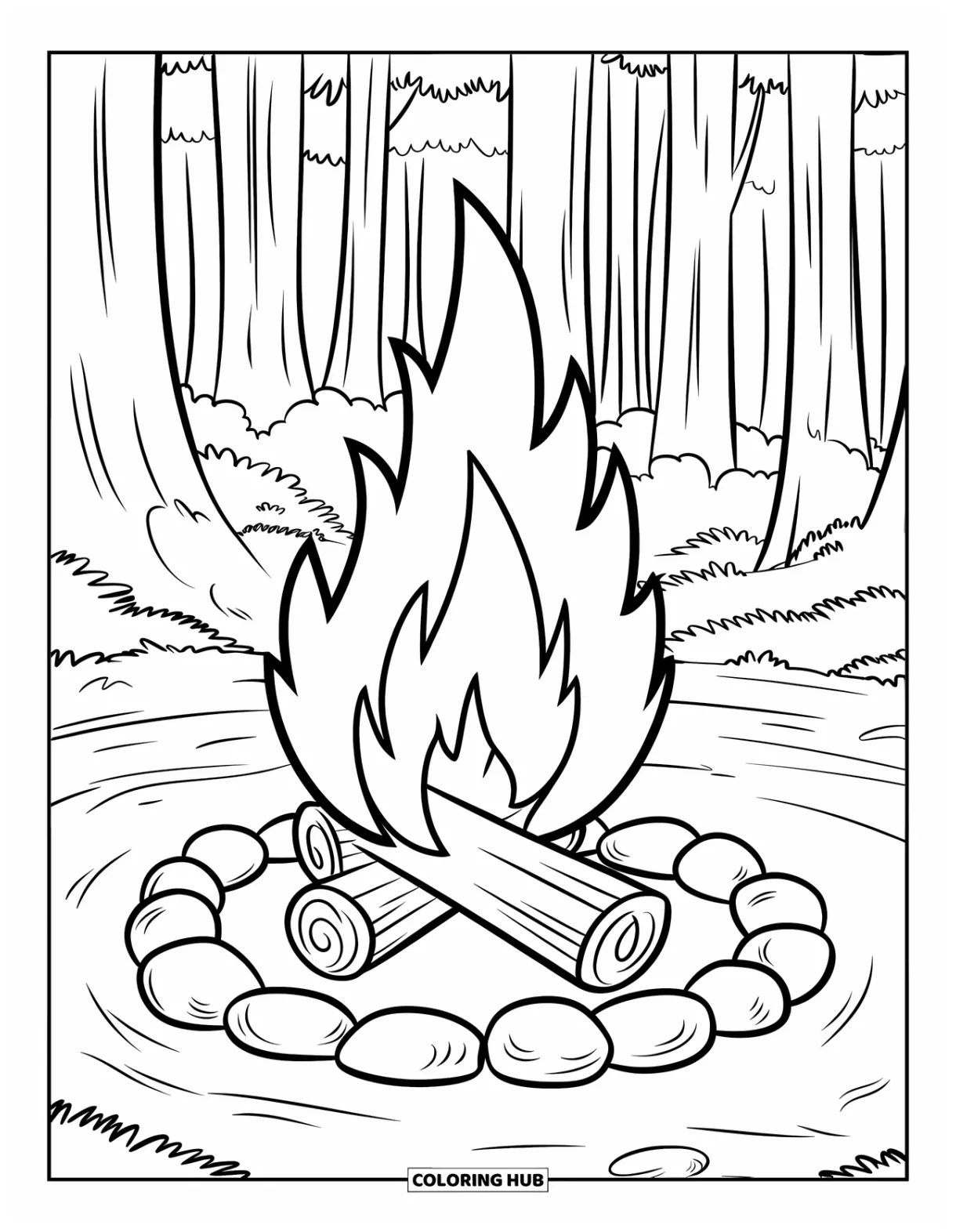 105+ campfire coloring pages for kids & adults free printable pdfs