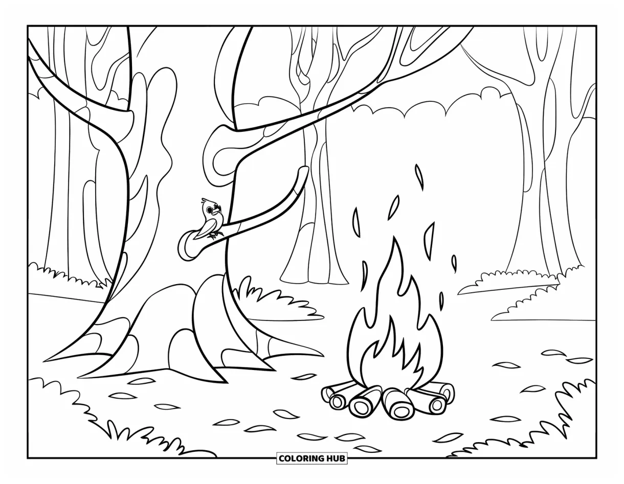 105+ campfire coloring pages for kids & adults free printable pdfs