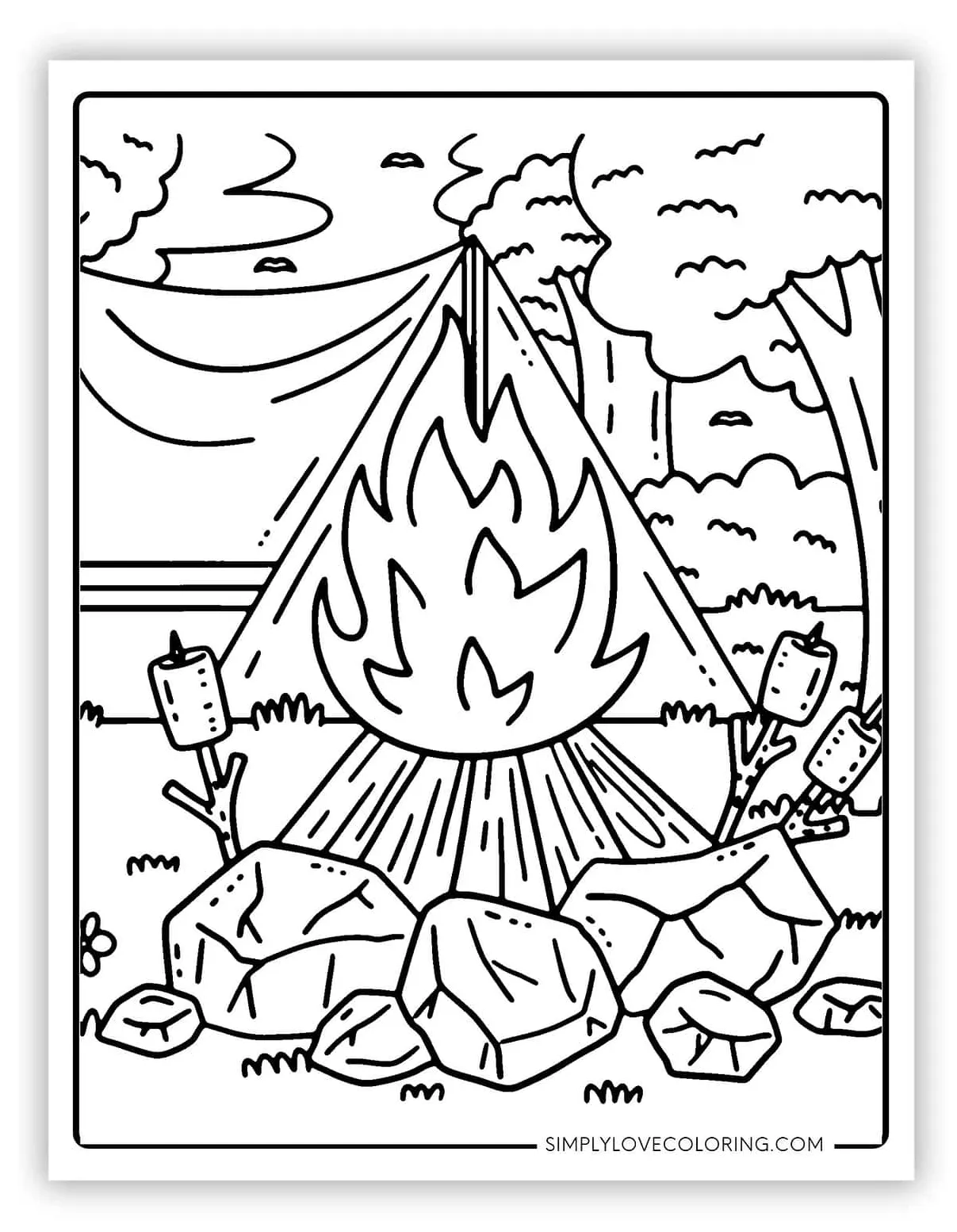 Campfire logs coloring page coloring pages