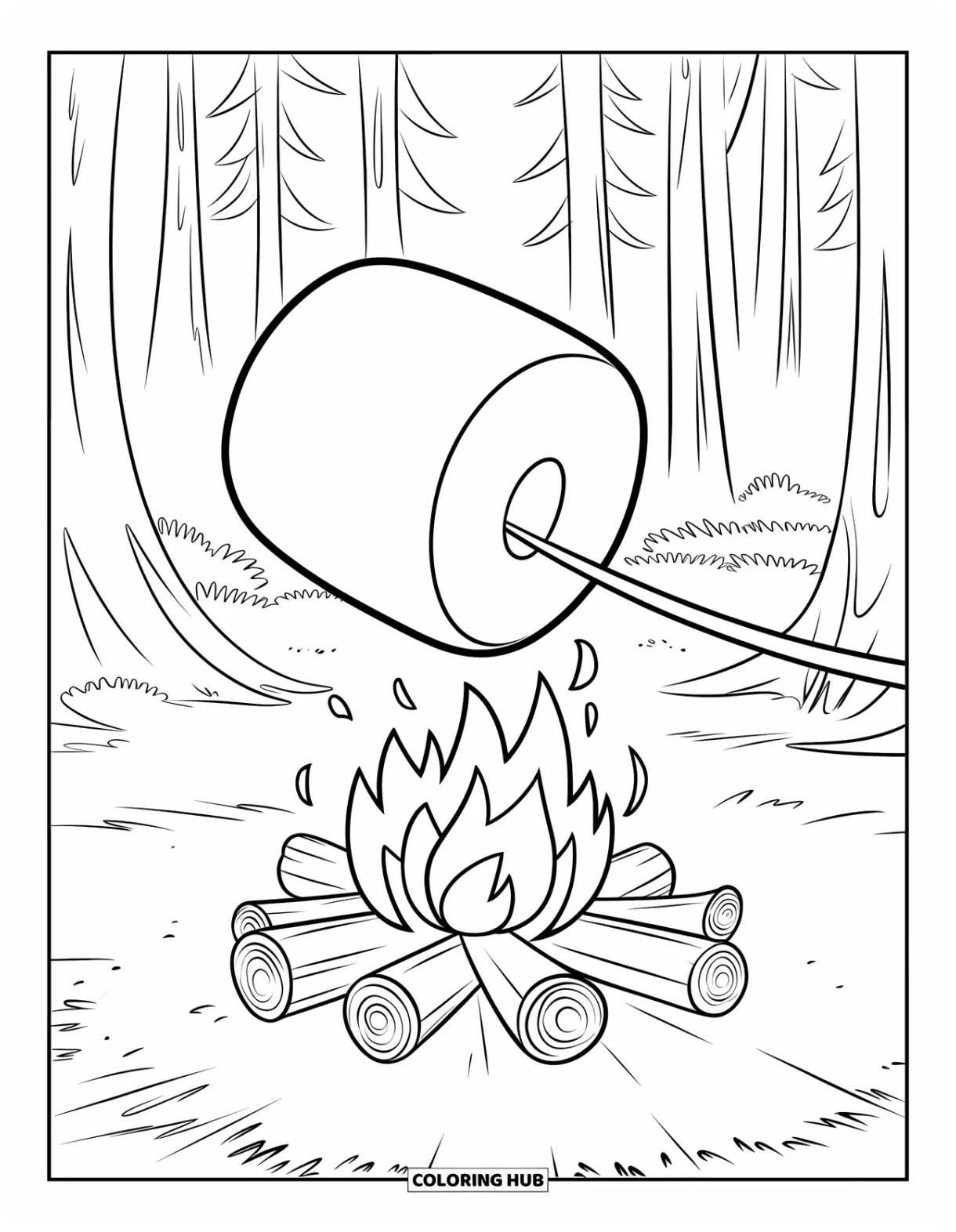 105+ campfire coloring pages for kids & adults free printable pdfs