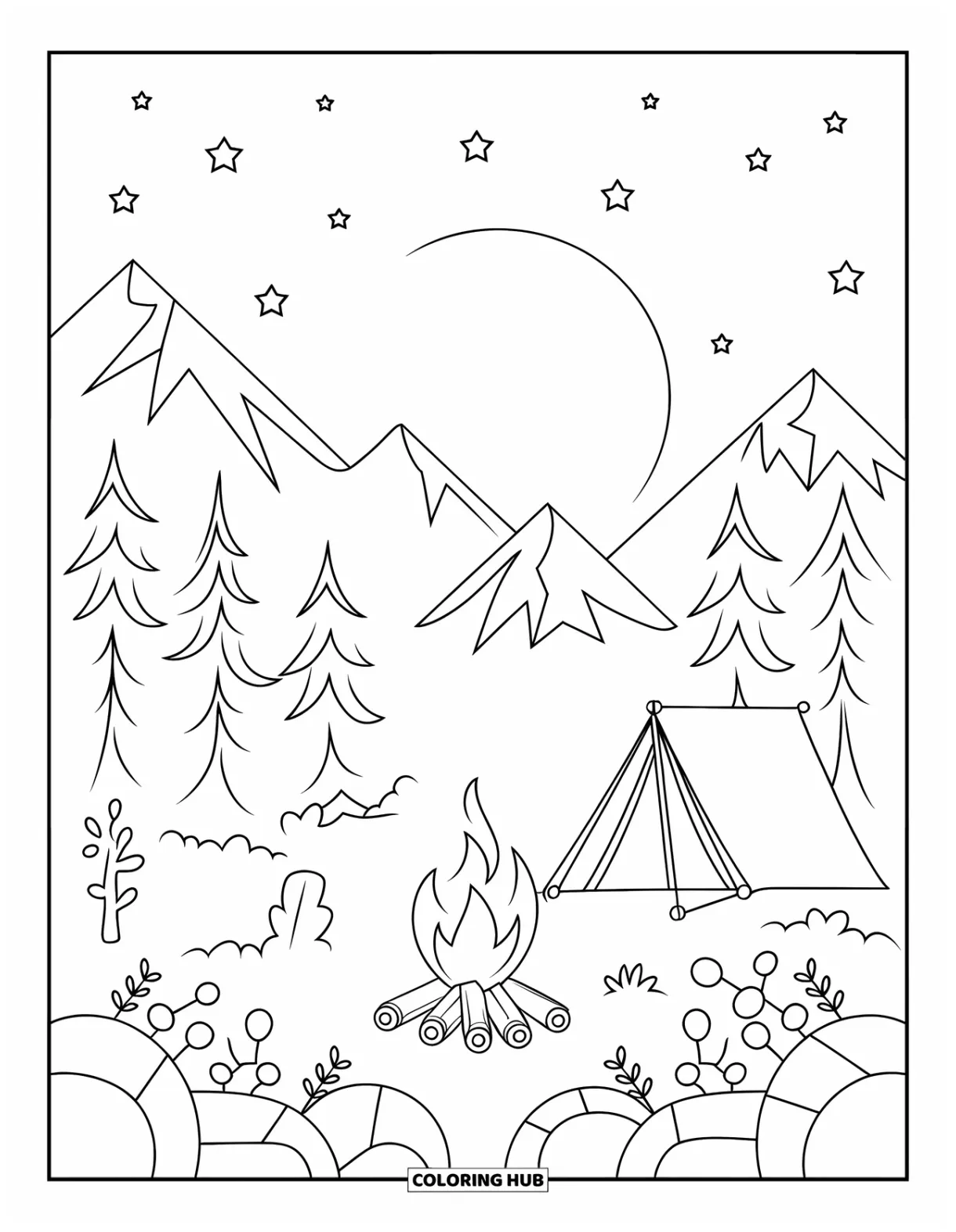 105+ Campfire Coloring Pages for Kids & Adults (Free Printable PDFs)