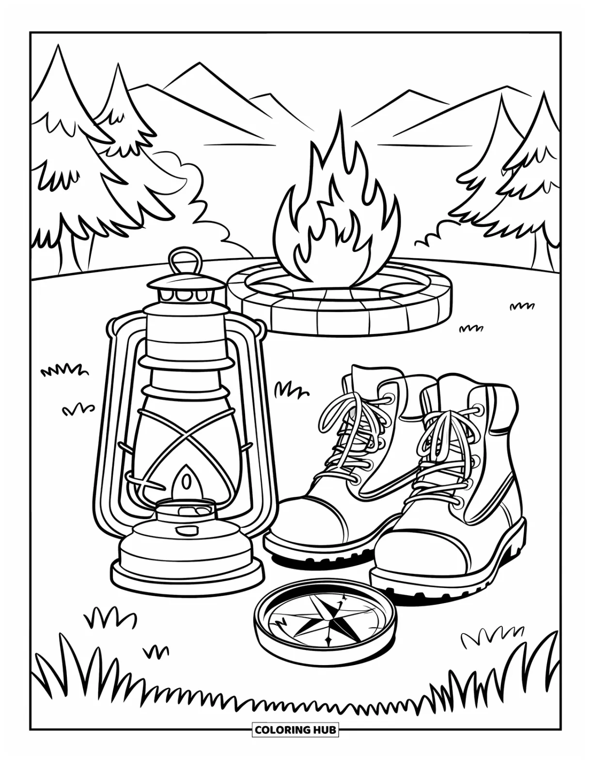 105+ Campfire Coloring Pages for Kids & Adults (Free Printable PDFs)