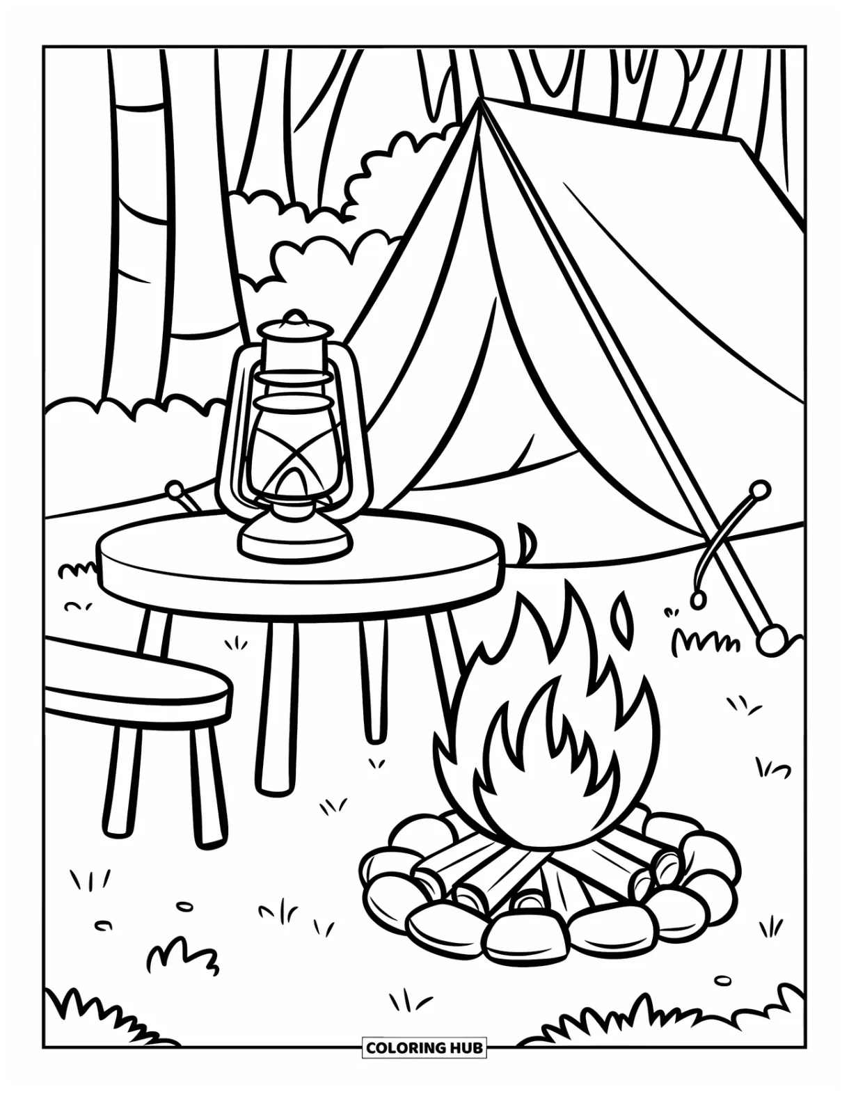 105+ Campfire Coloring Pages for Kids & Adults (Free Printable PDFs)