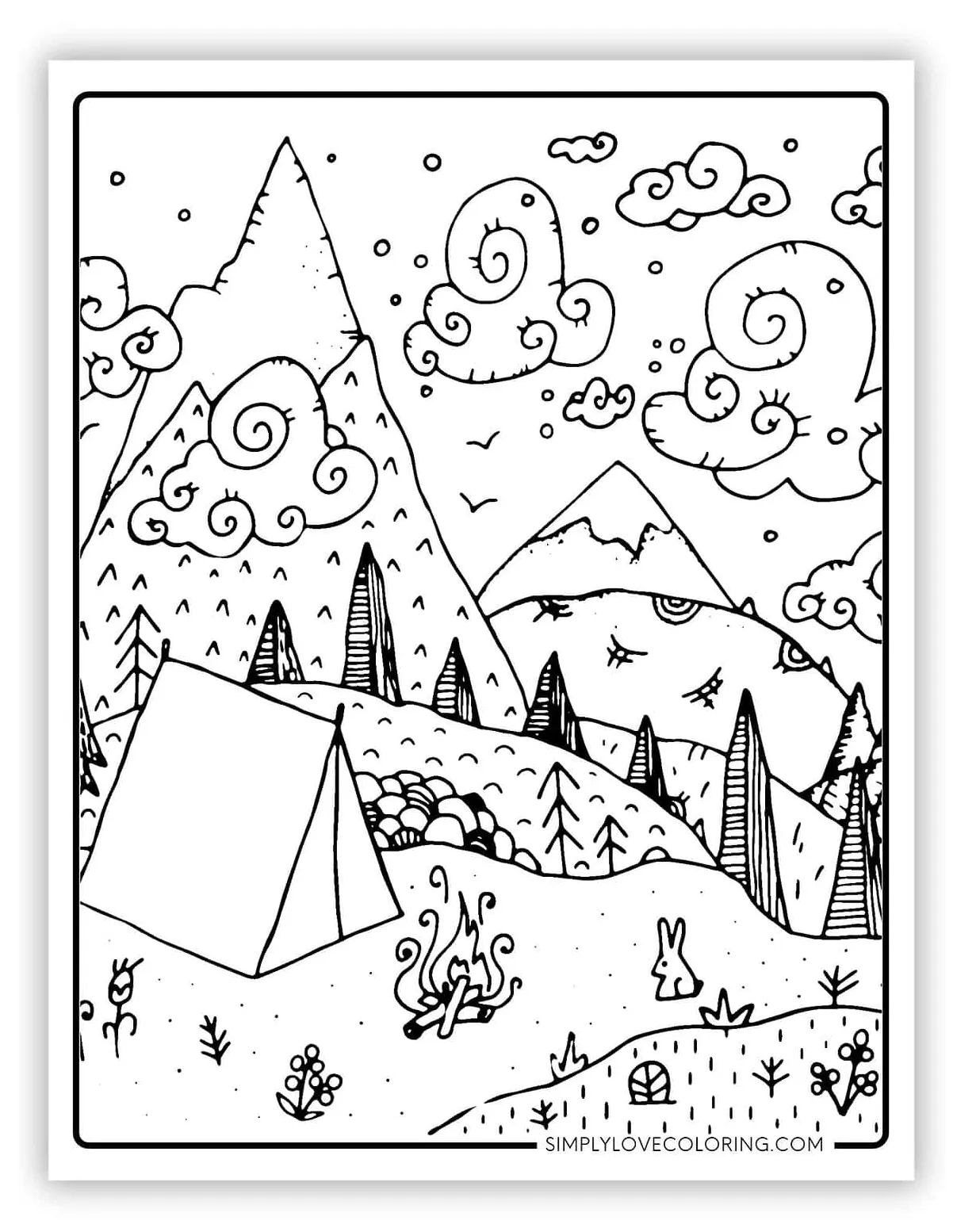 30 Campfire Coloring Pages (Free PDF Printables) - Simply Love Coloring