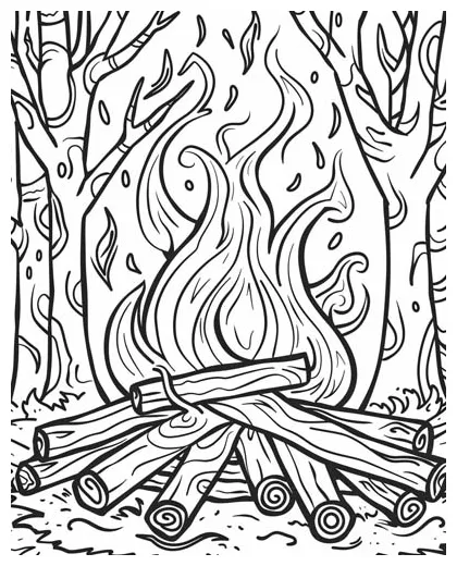 Campfire Coloring Pages