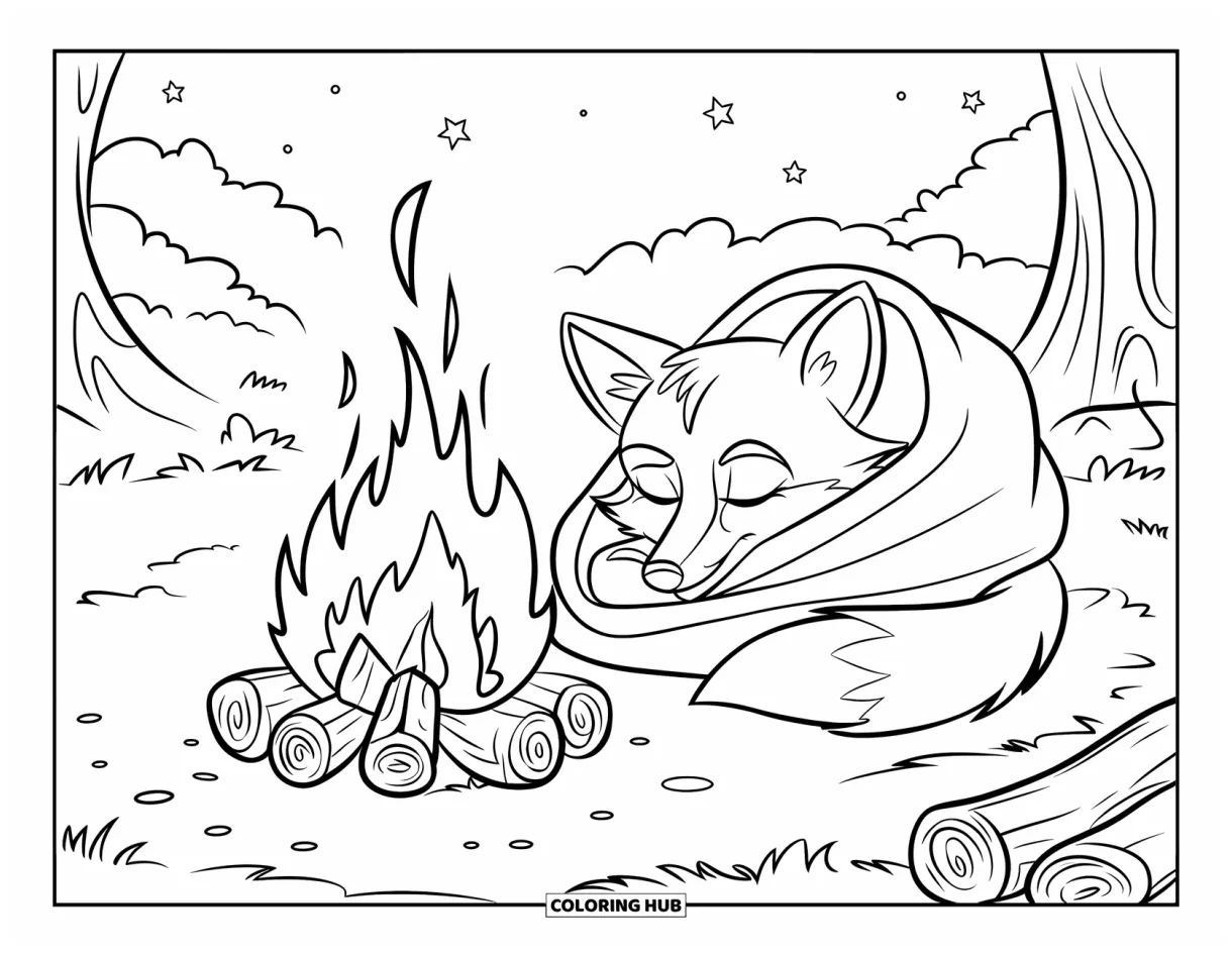 105+ Campfire Coloring Pages for Kids & Adults (Free Printable PDFs)