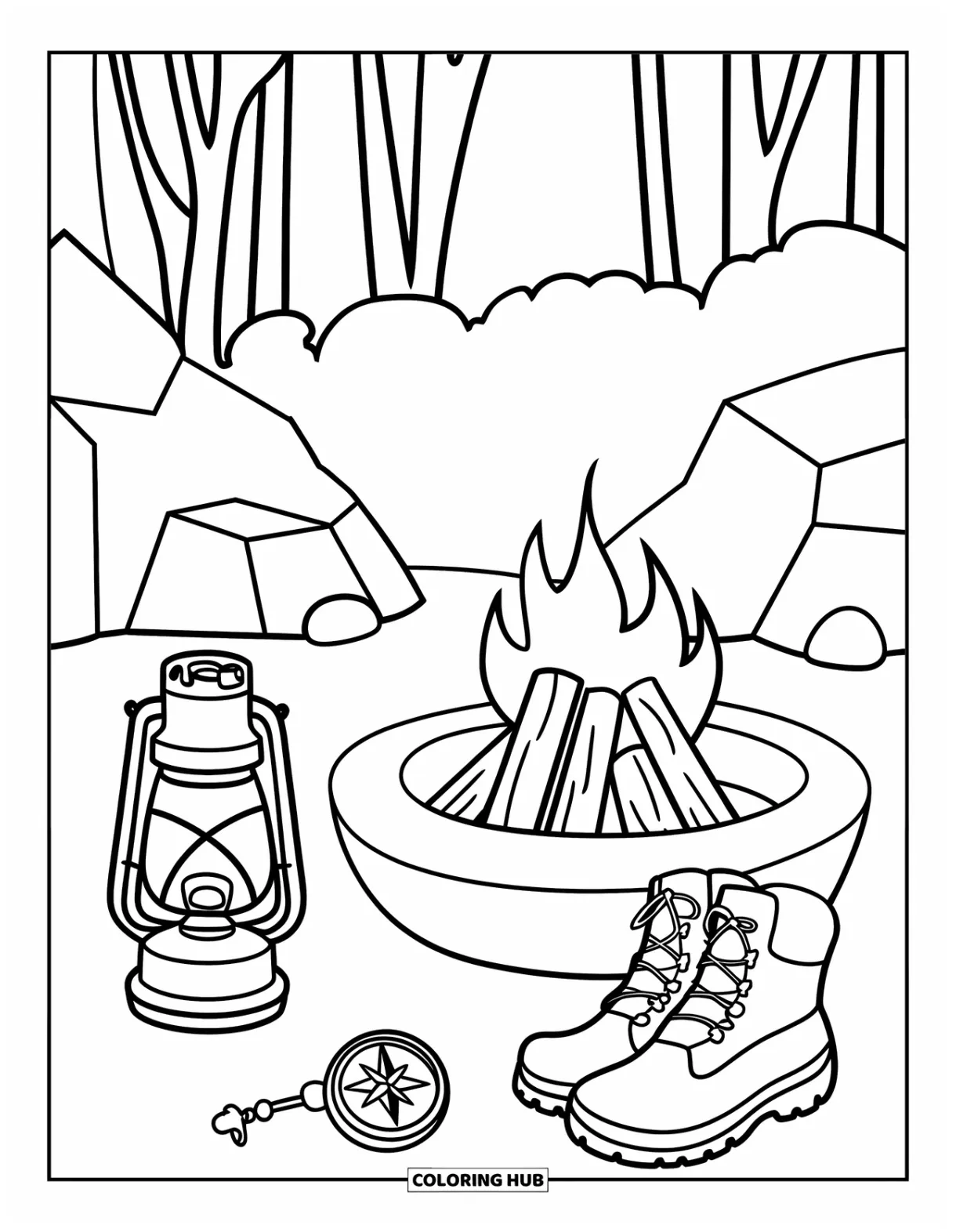105+ Campfire Coloring Pages for Kids & Adults (Free Printable PDFs)