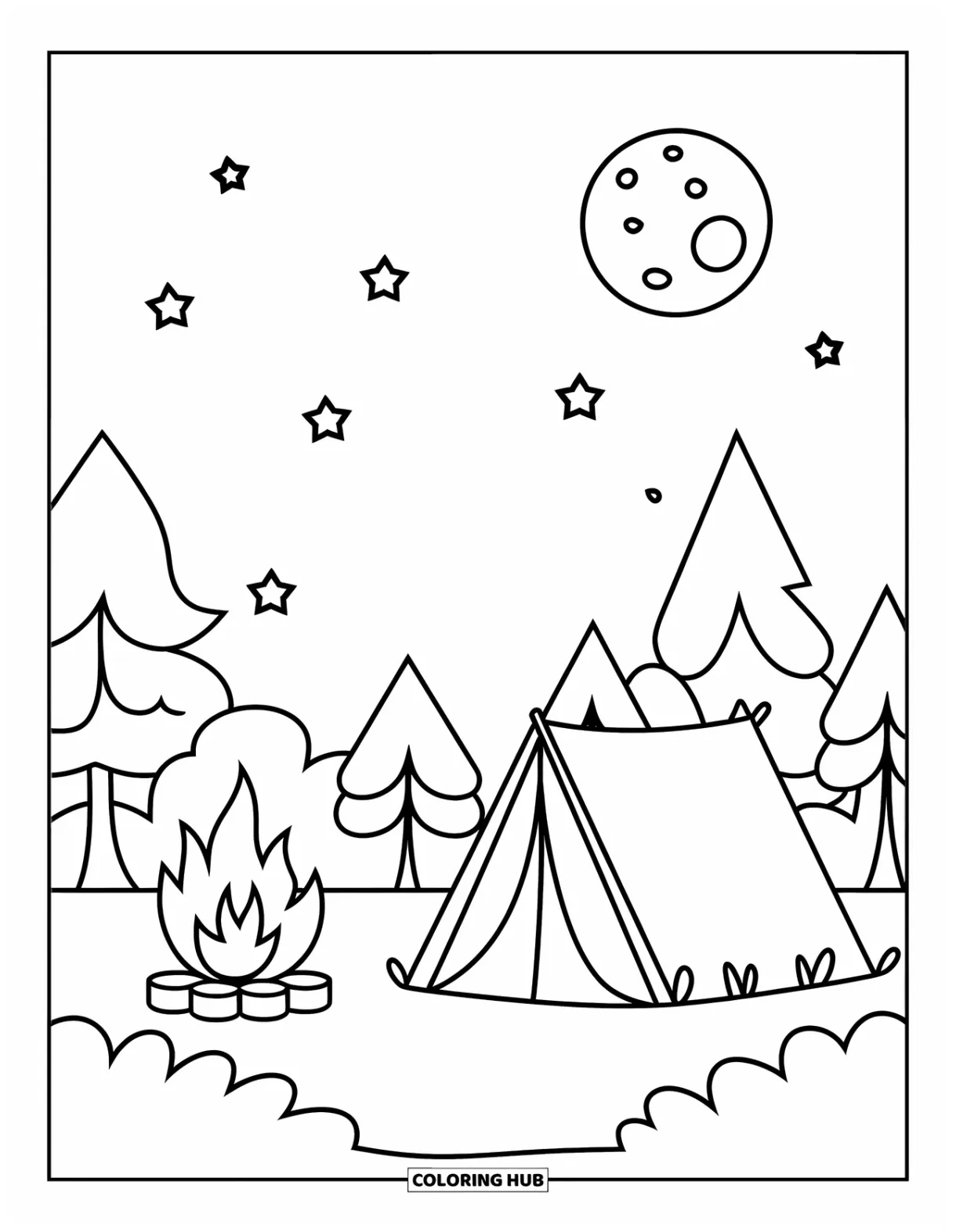 Campfire Logs Coloring Page Coloring Pages