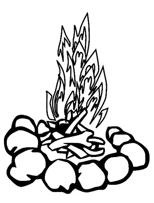Campfire Coloring Page - Funny Coloring Pages