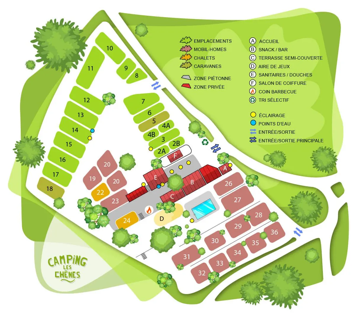 Camping vesseaux ardèche camping les chênes 3 étoiles