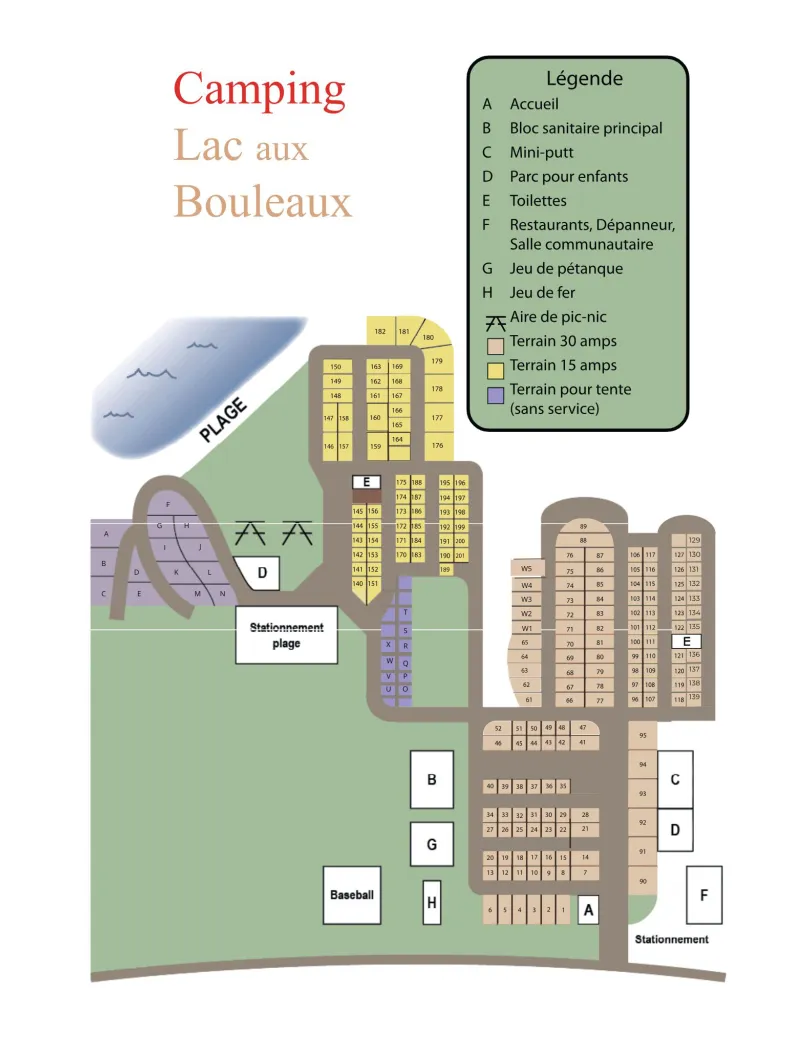 Roulotte, prêt-à-camper et plage camping lac aux bouleaux saint