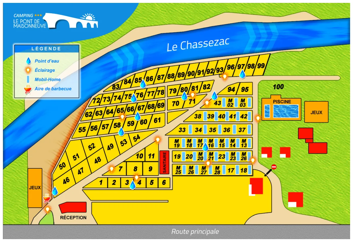 Camping pont de maisonneuve 3* ardèche site officiel camping printable coloring page