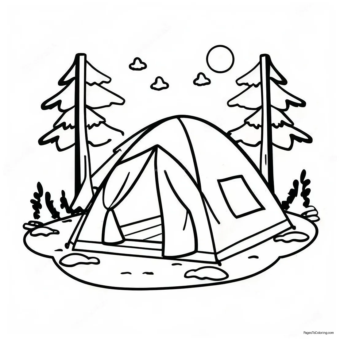 Cozy Camping Tent Coloring Page (6342-5229)