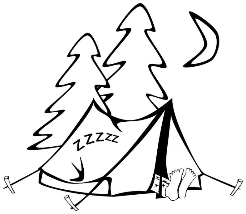 Printable Tent Coloring Page Camping Colouring Sheet - Coloring Pages