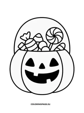 Printable halloween candy bucket coloring page