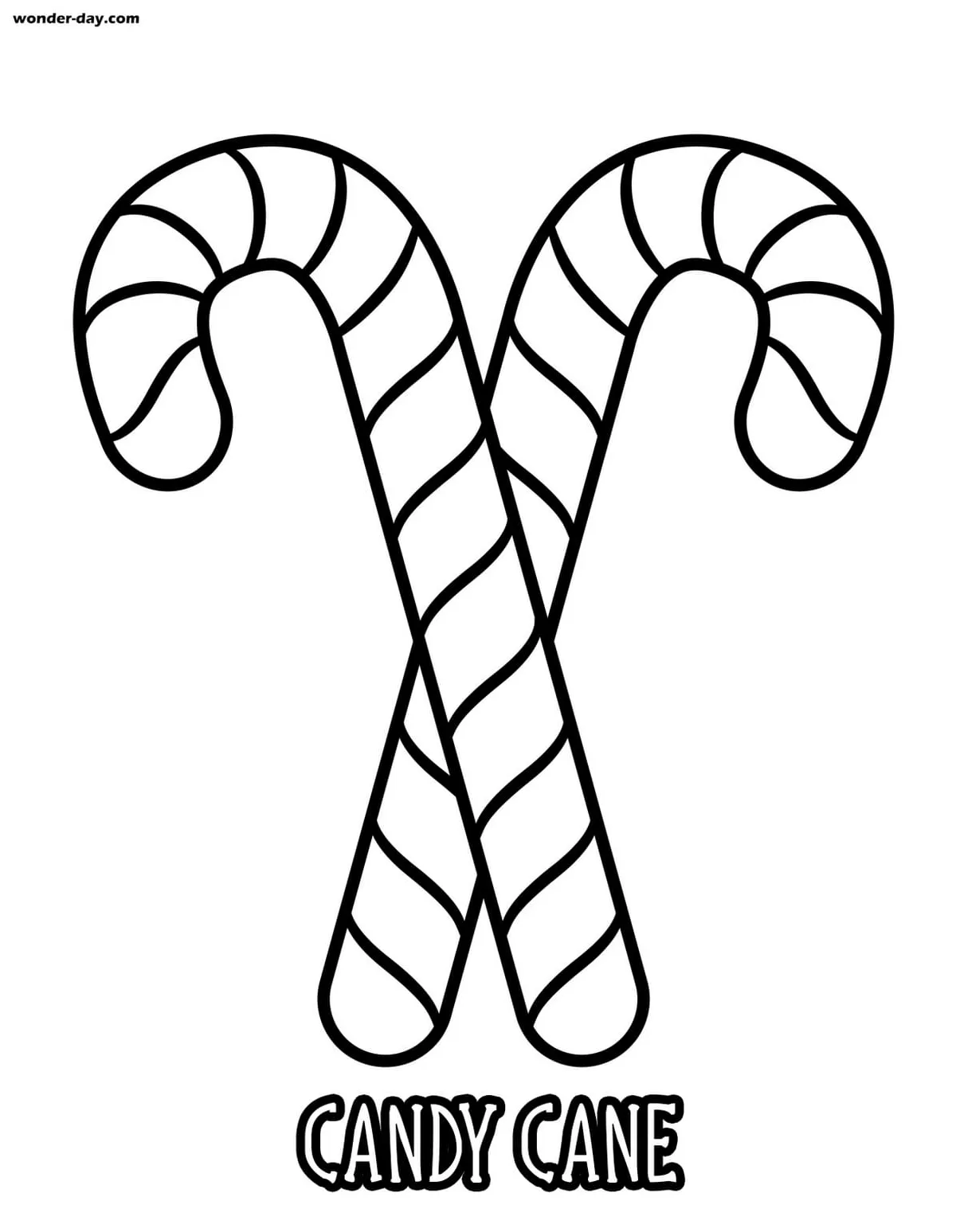 Candy Cane Coloring Pages. Free Printable Coloring Pages