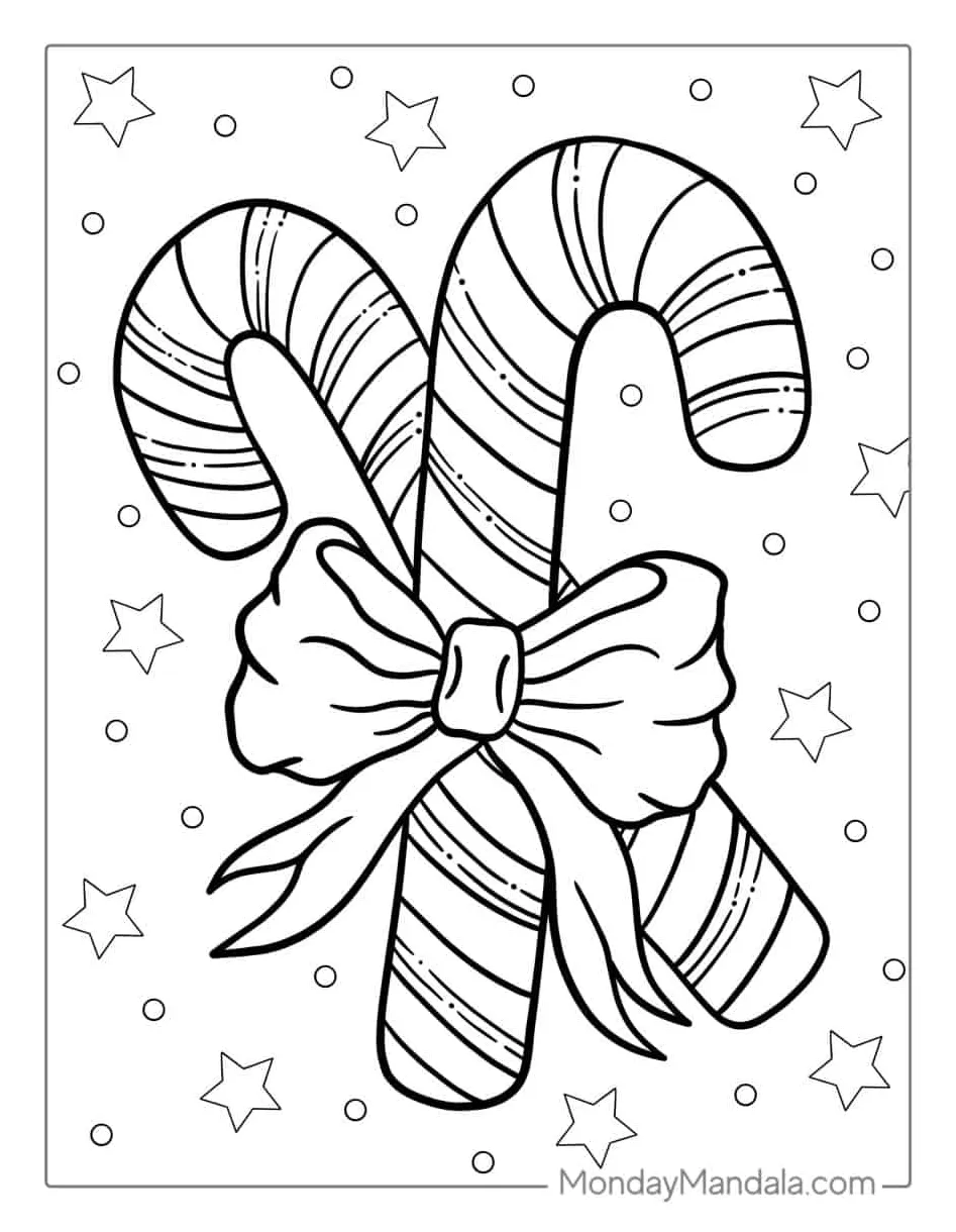 22 Candy Cane Coloring Pages (Free PDF Printables)
