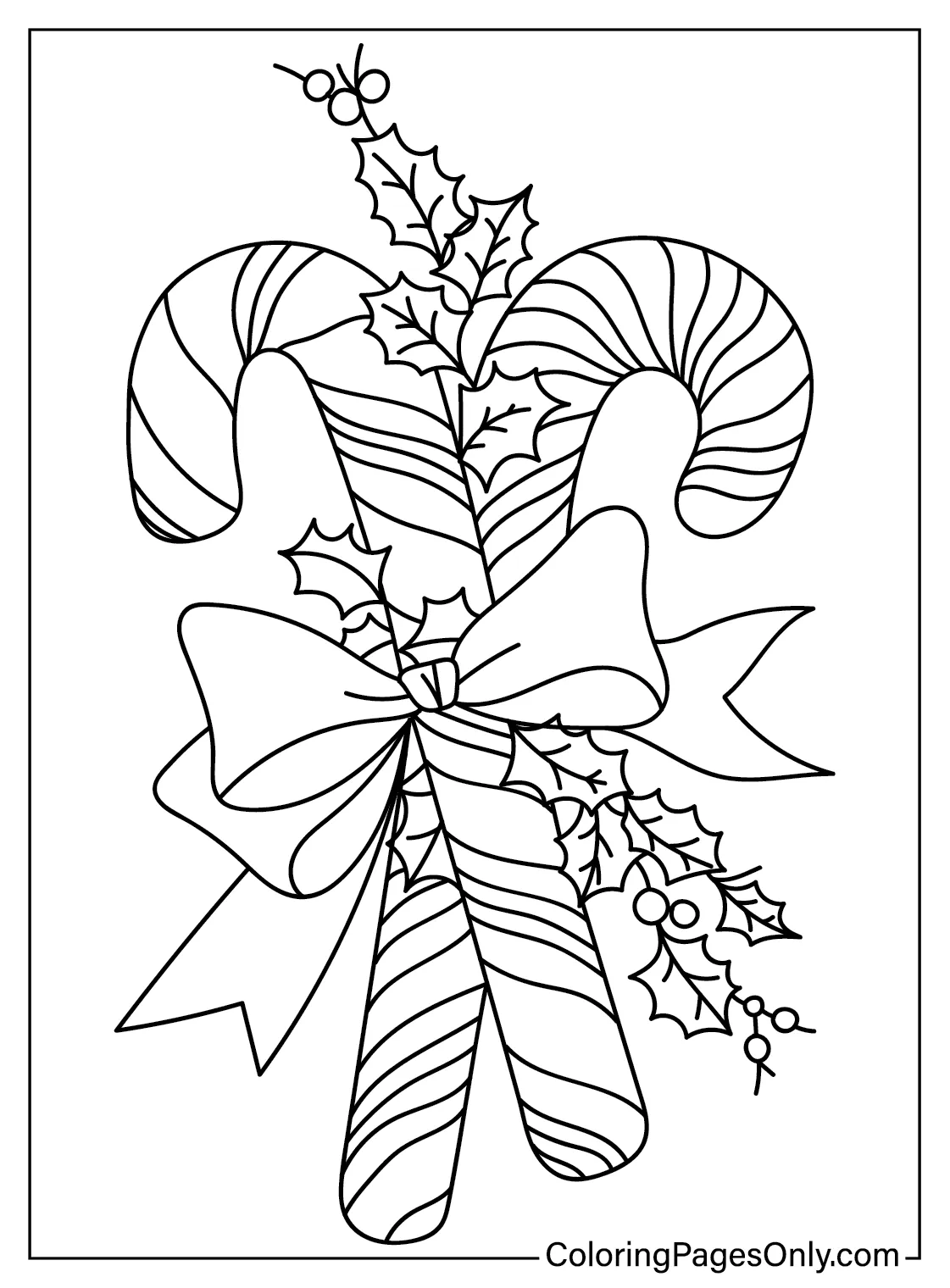 77 Christmas Candy Cane Coloring Pages - ColoringPagesOnly.com
