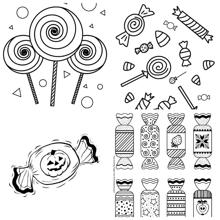 20 Free Candy Coloring Pages for Kids and Adults - Blitsy