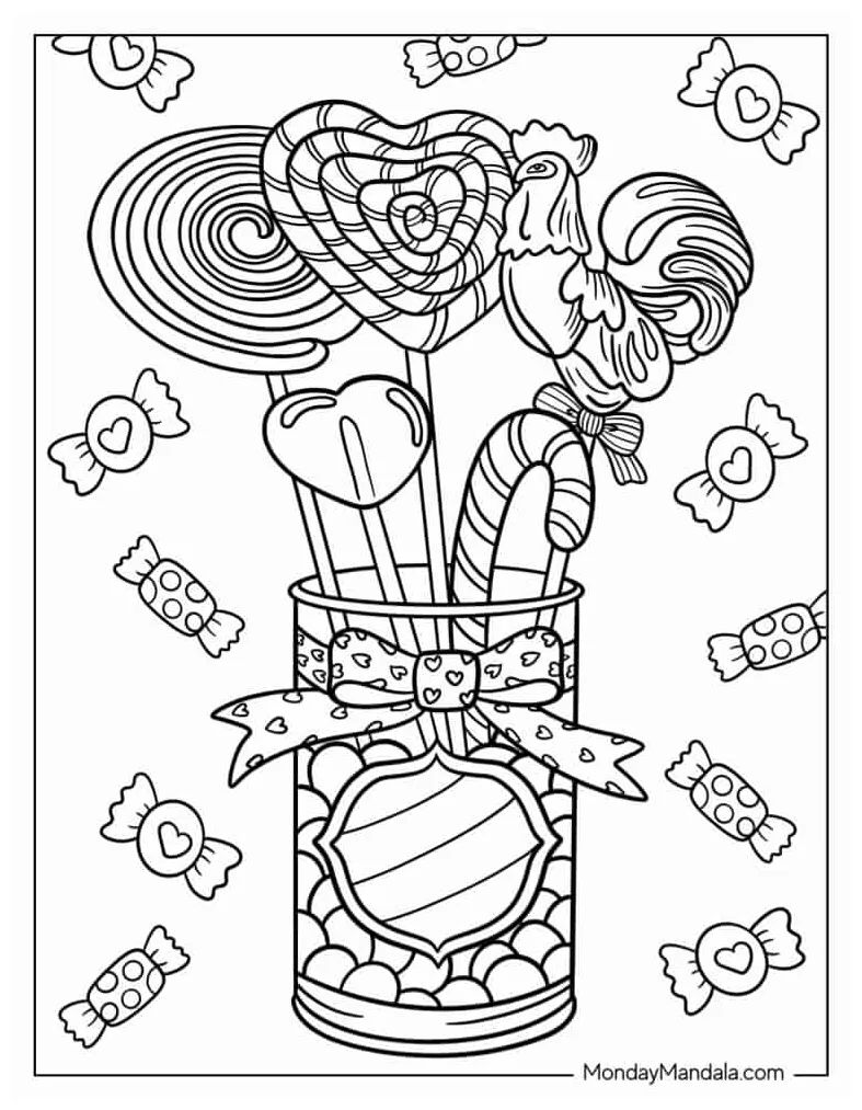 24 Candy Coloring Pages (Free PDF Printables)