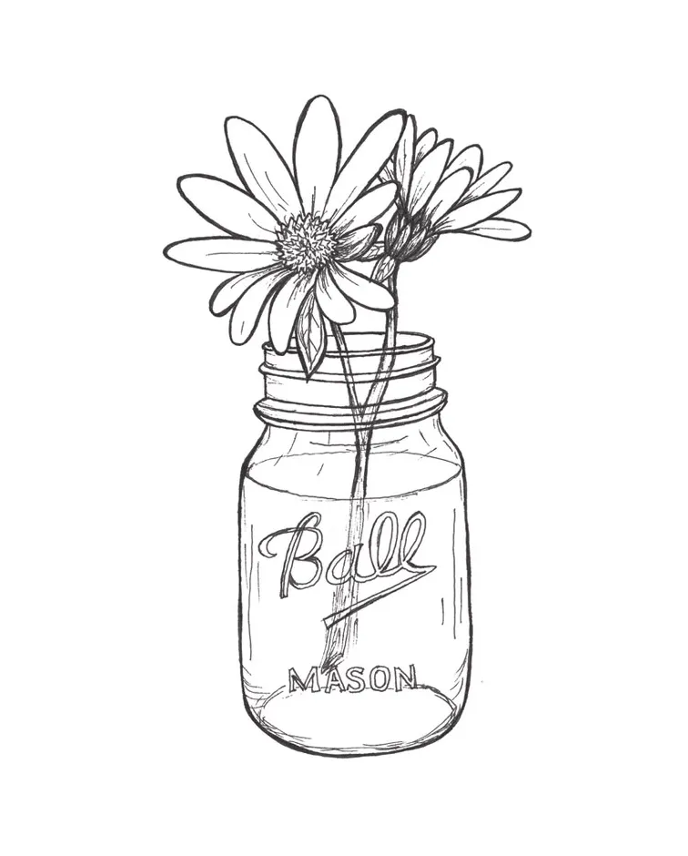Ball s 1858 mason jar light blue patent print
