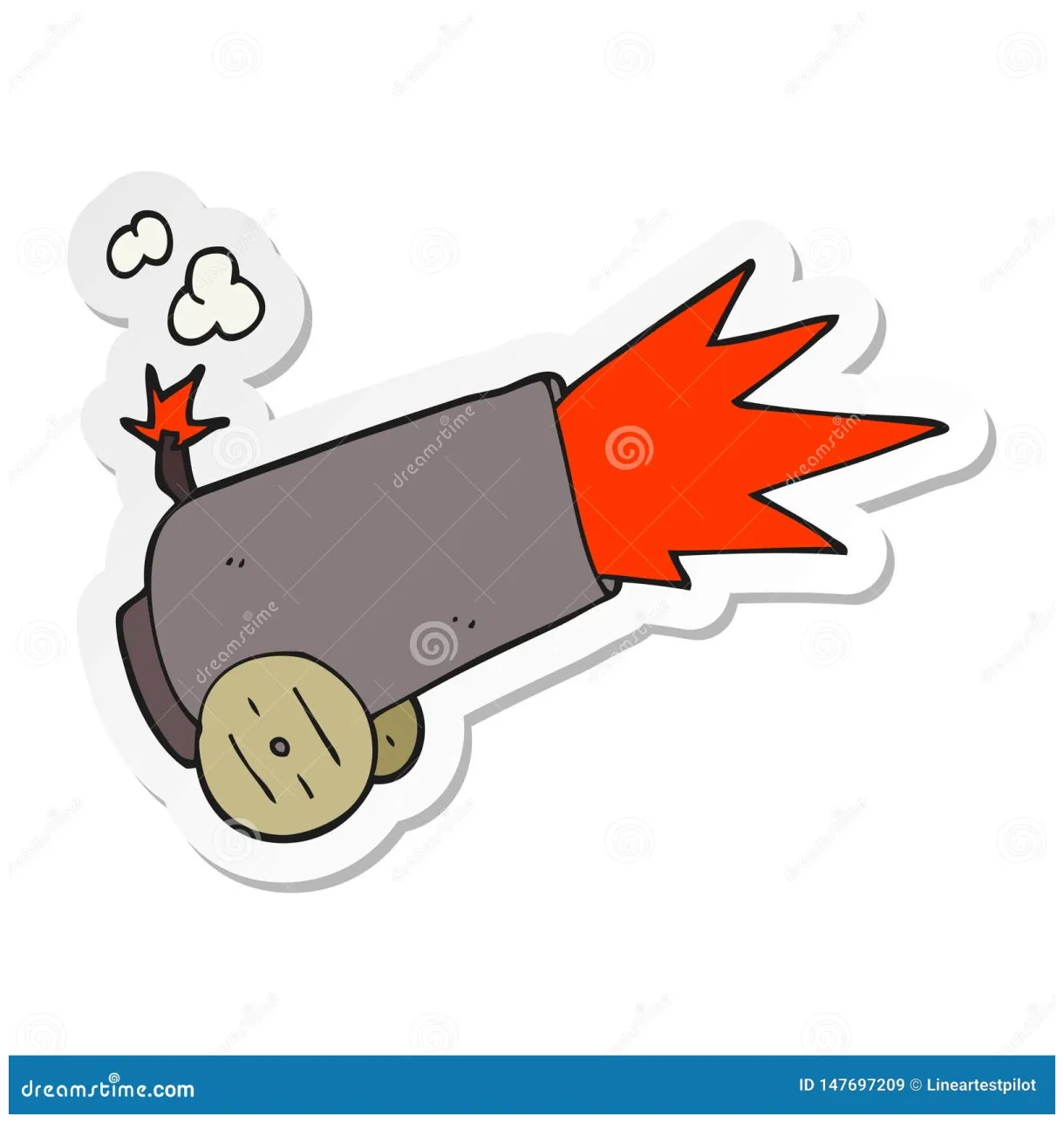 Cartoon cannon isolated coloring page cartoondealer #125323875