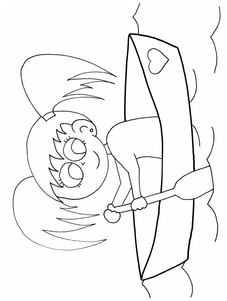 Canoe canoeinggirl sports coloring pages & coloring book