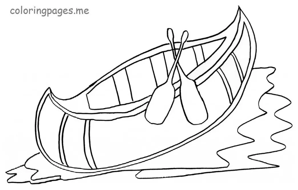 Canoe coloring coloring pages