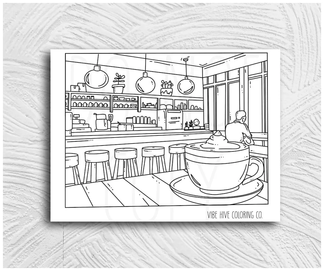 Cappuccino coloring page etsy