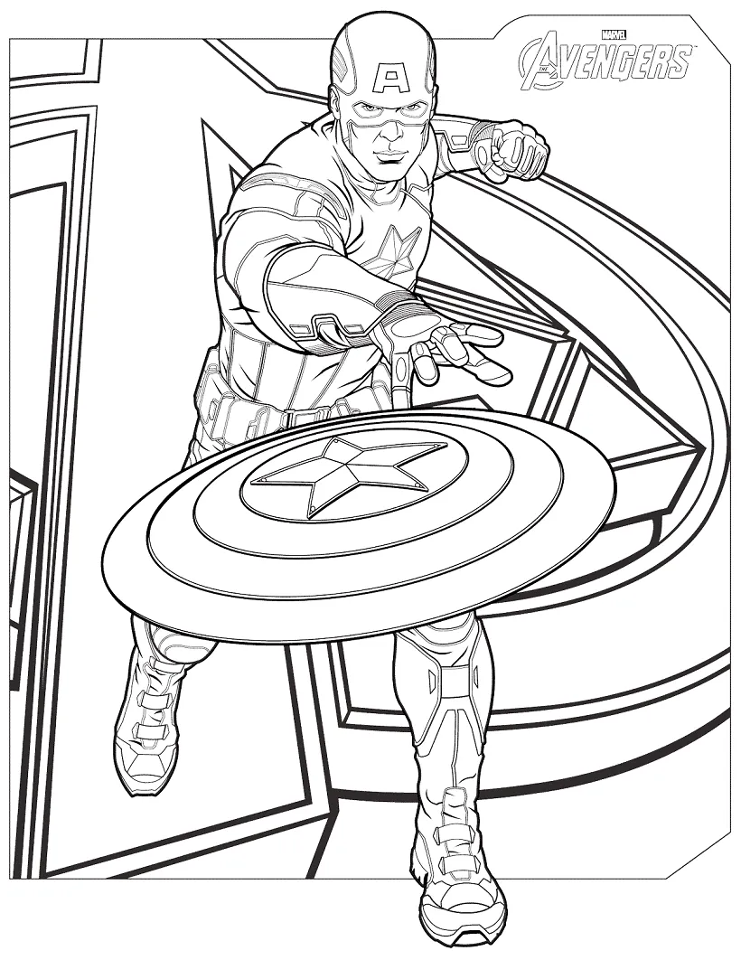 Captain america coloring page