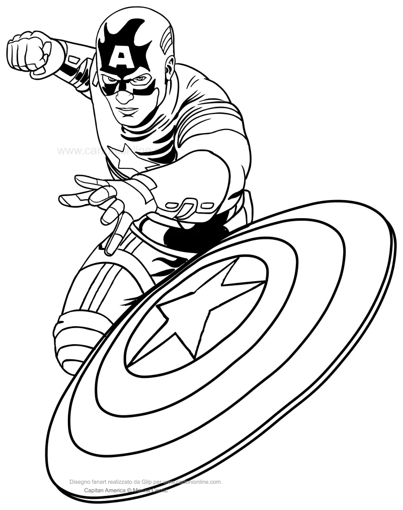 Captain america coloring page printable coloring page