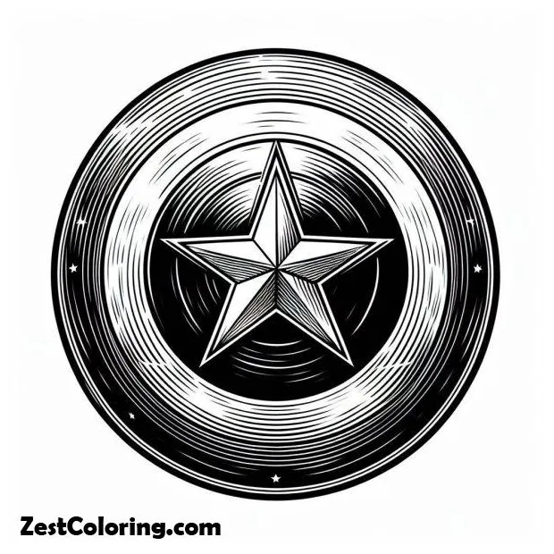 Captain America Shield Coloring Page : Coloring for Kids – Smart