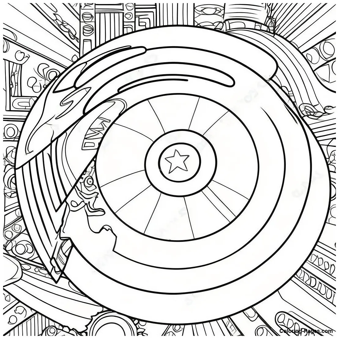 Captain America Shield Coloring Page | Coloring-Pages.com