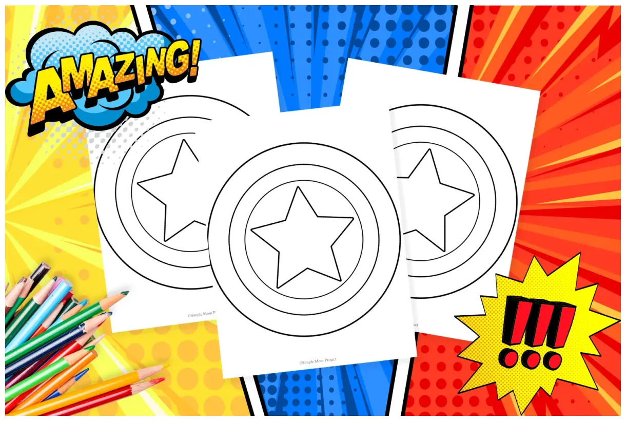 Free Printable Captain America Shield Coloring Page – Simple Mom Project