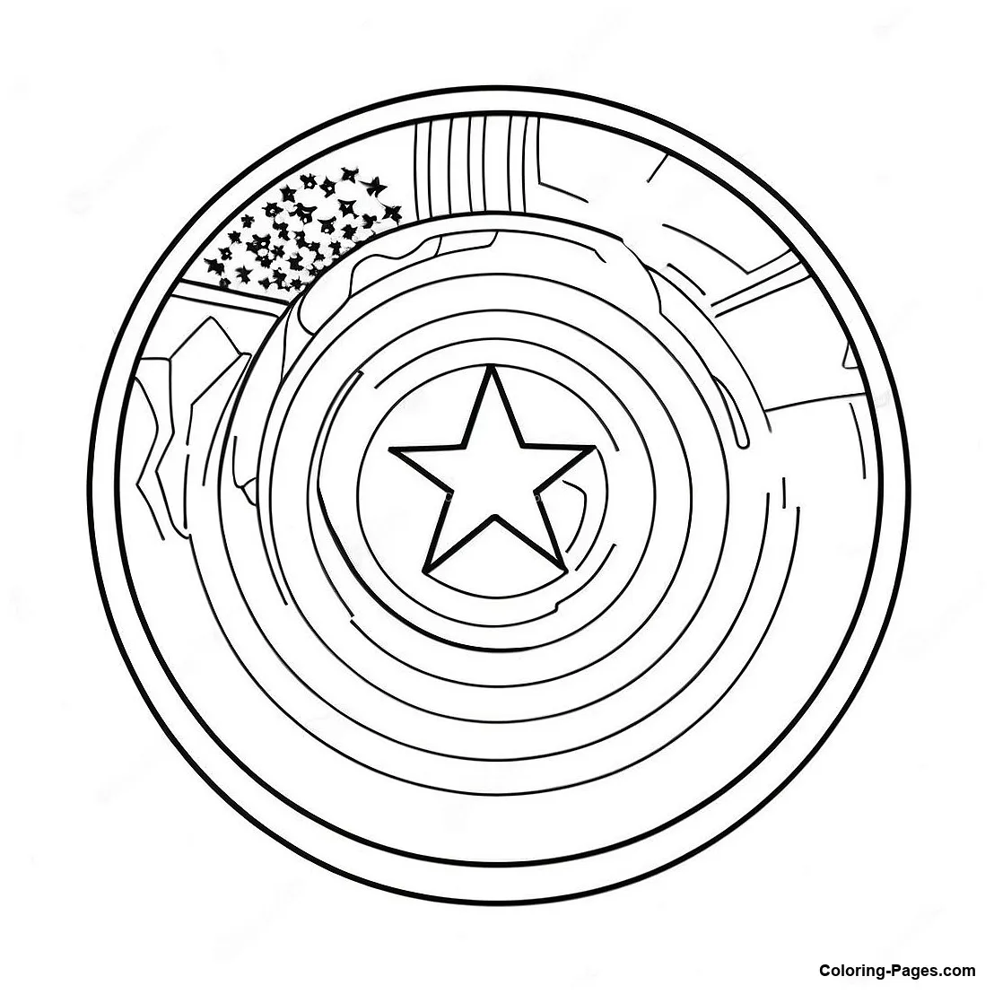 Fun Captain America Shield Coloring Page | Coloring-Pages.com