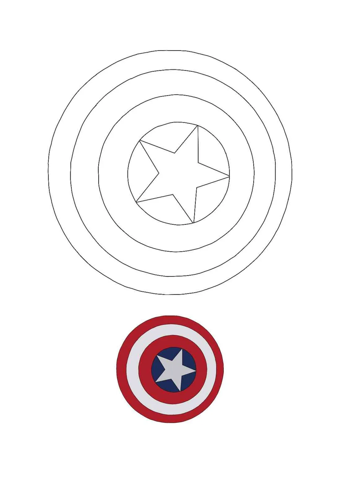 Captain America shield coloring pages | Captain america shield