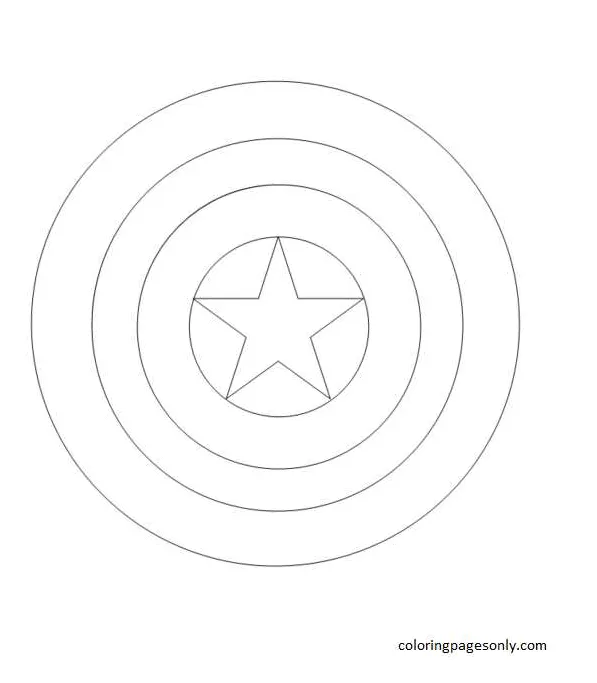 Captain America Shield Coloring Page - Free Printable Coloring Pages