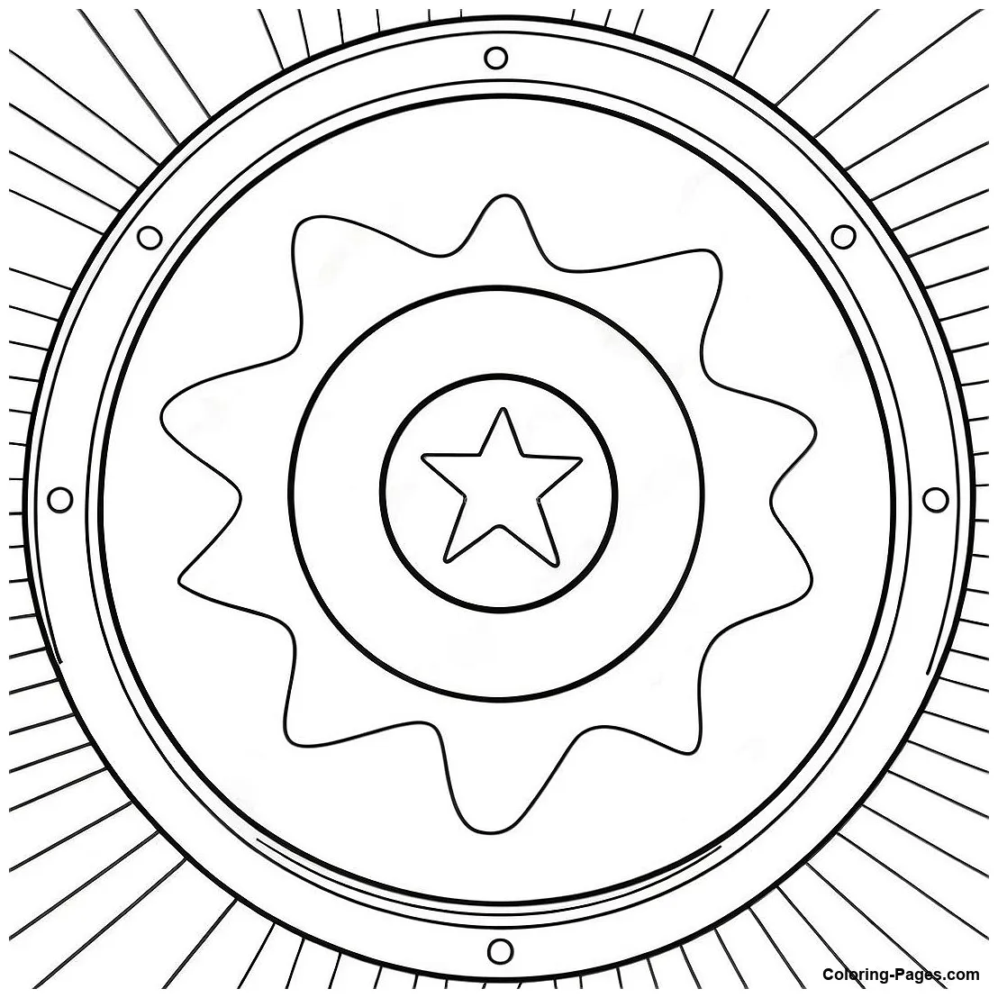 Captain America Shield Coloring Page | Coloring-Pages.com