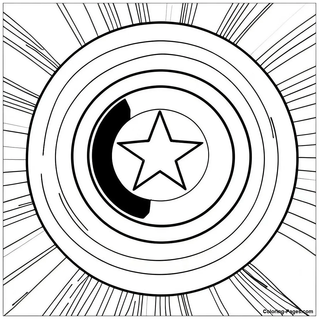 Captain America Shield Coloring Page | Coloring-Pages.com