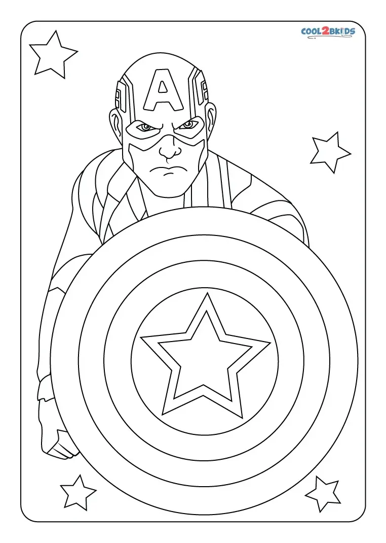 Free Printable Captain America Shield Coloring Pages For Kids