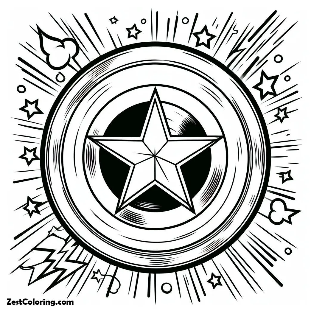 Shiny Captain America Shield Coloring Page : Coloring for Kids – Smart