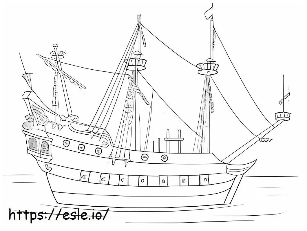 Pirate Ship Captain Hook coloring page