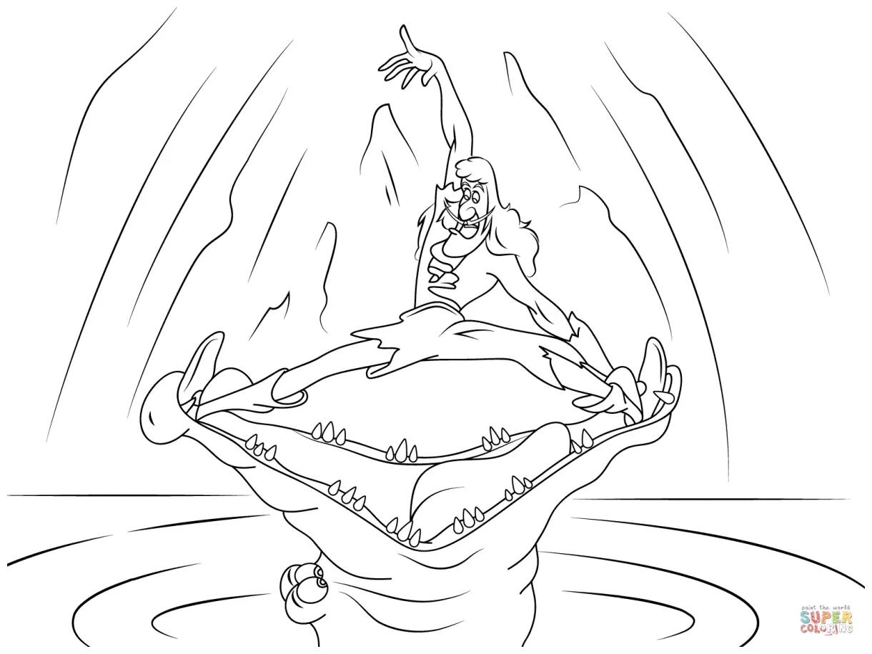 Captain Hook and Crocodile coloring page | Free Printable Coloring Pages