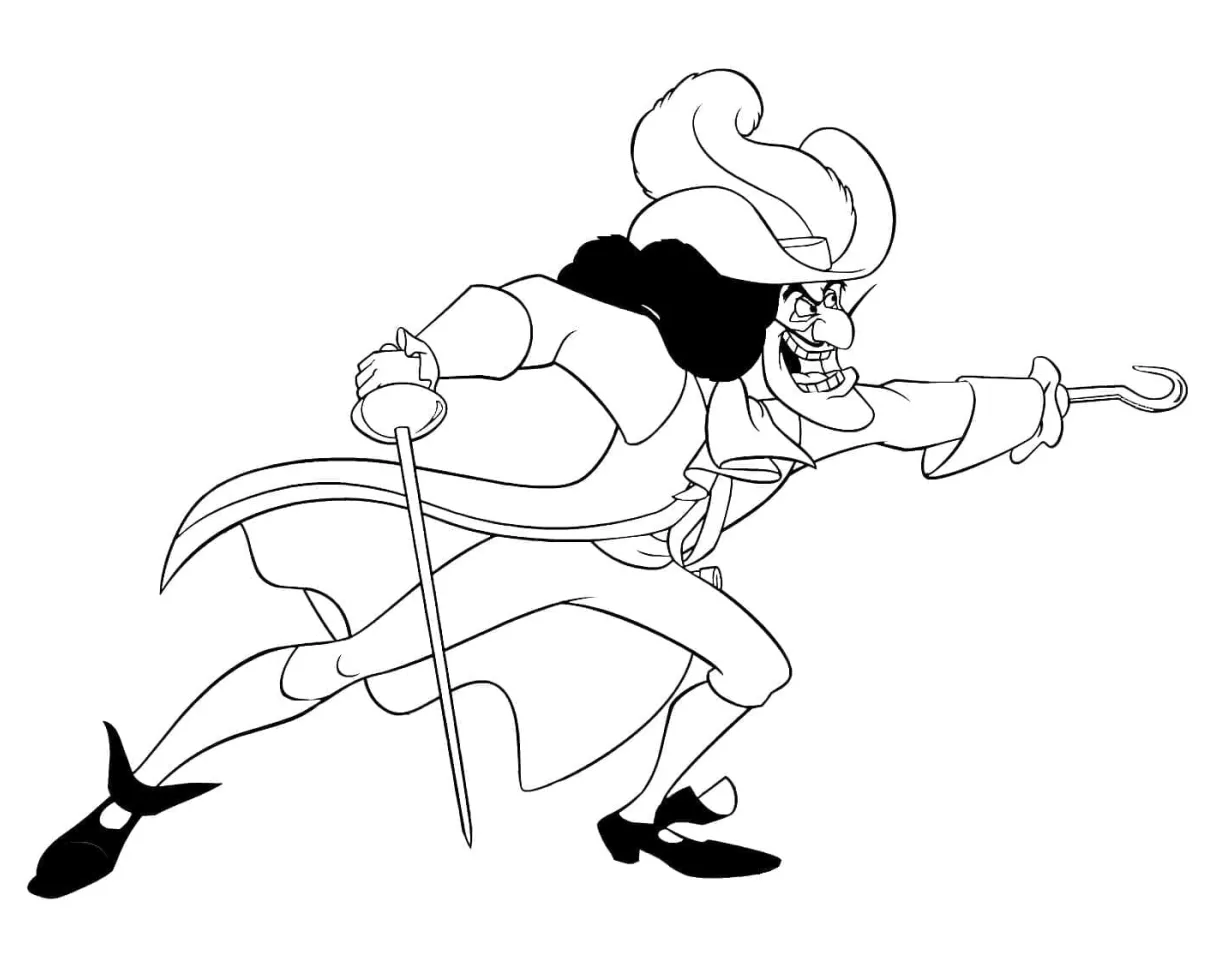 Evil Captain Hook coloring page - Download, Print or Color Online for Free