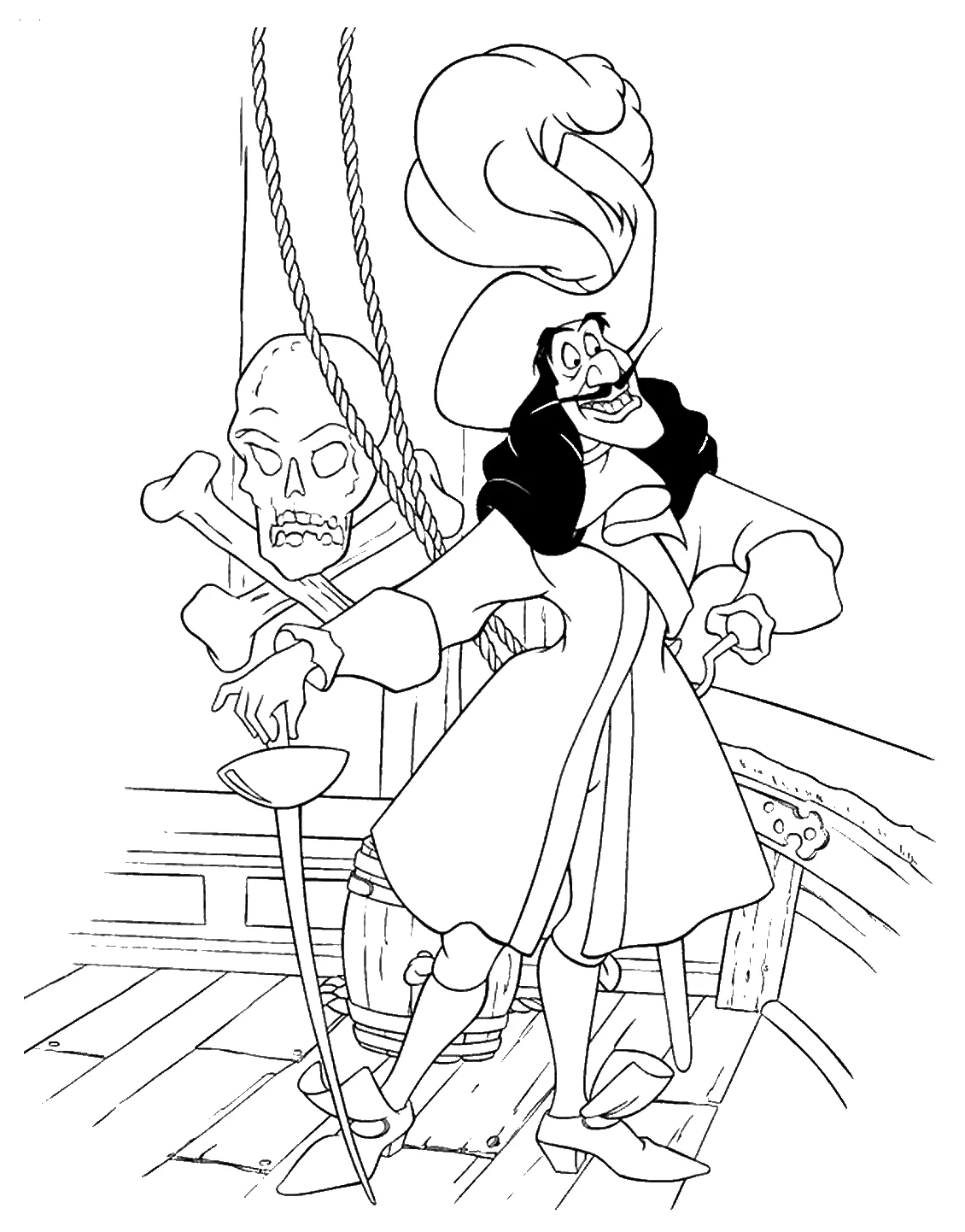 Coloring page - Pirate Captain Hook