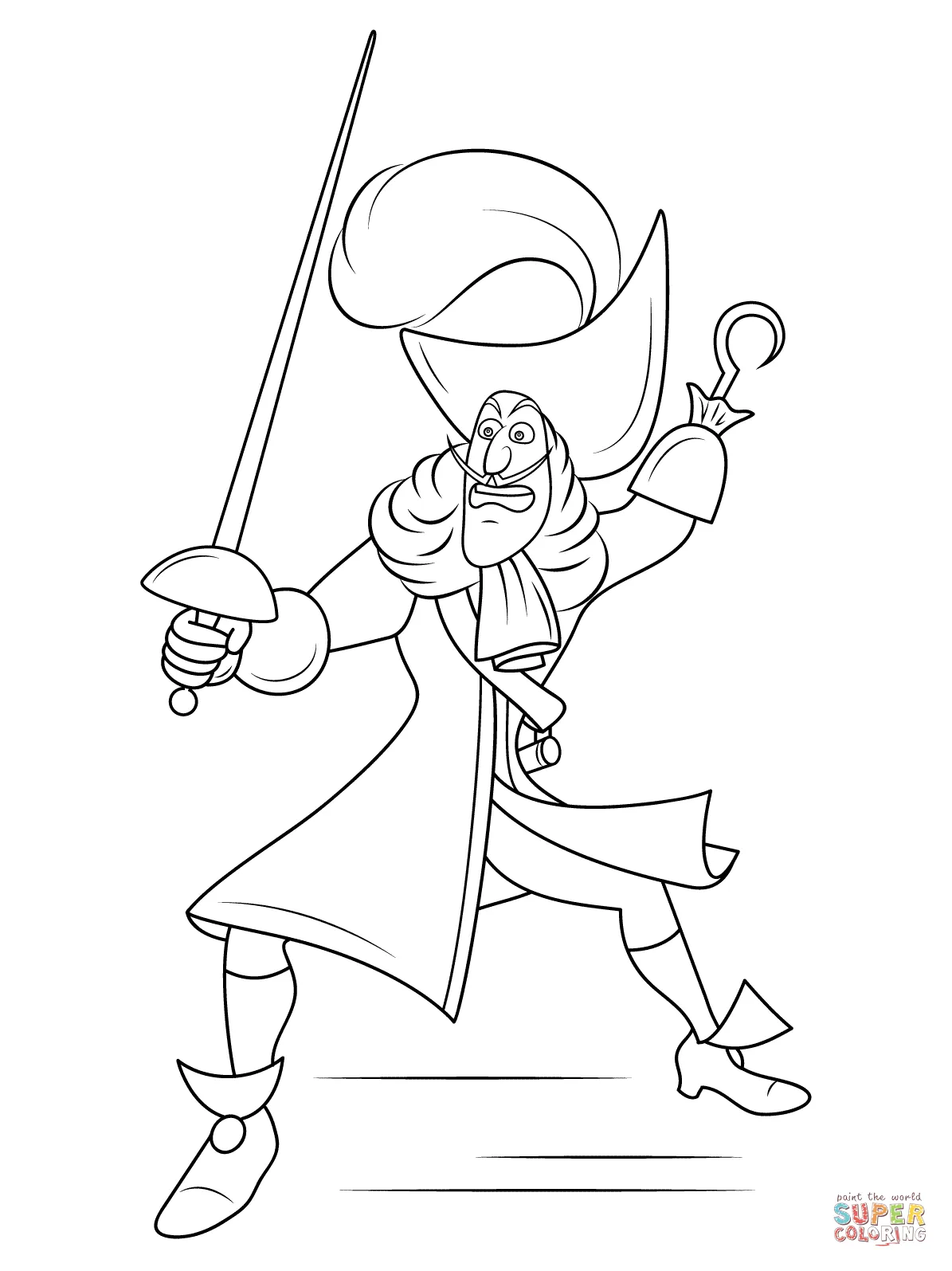 Free Captain Hook Coloring Page, Download Free Captain Hook Coloring