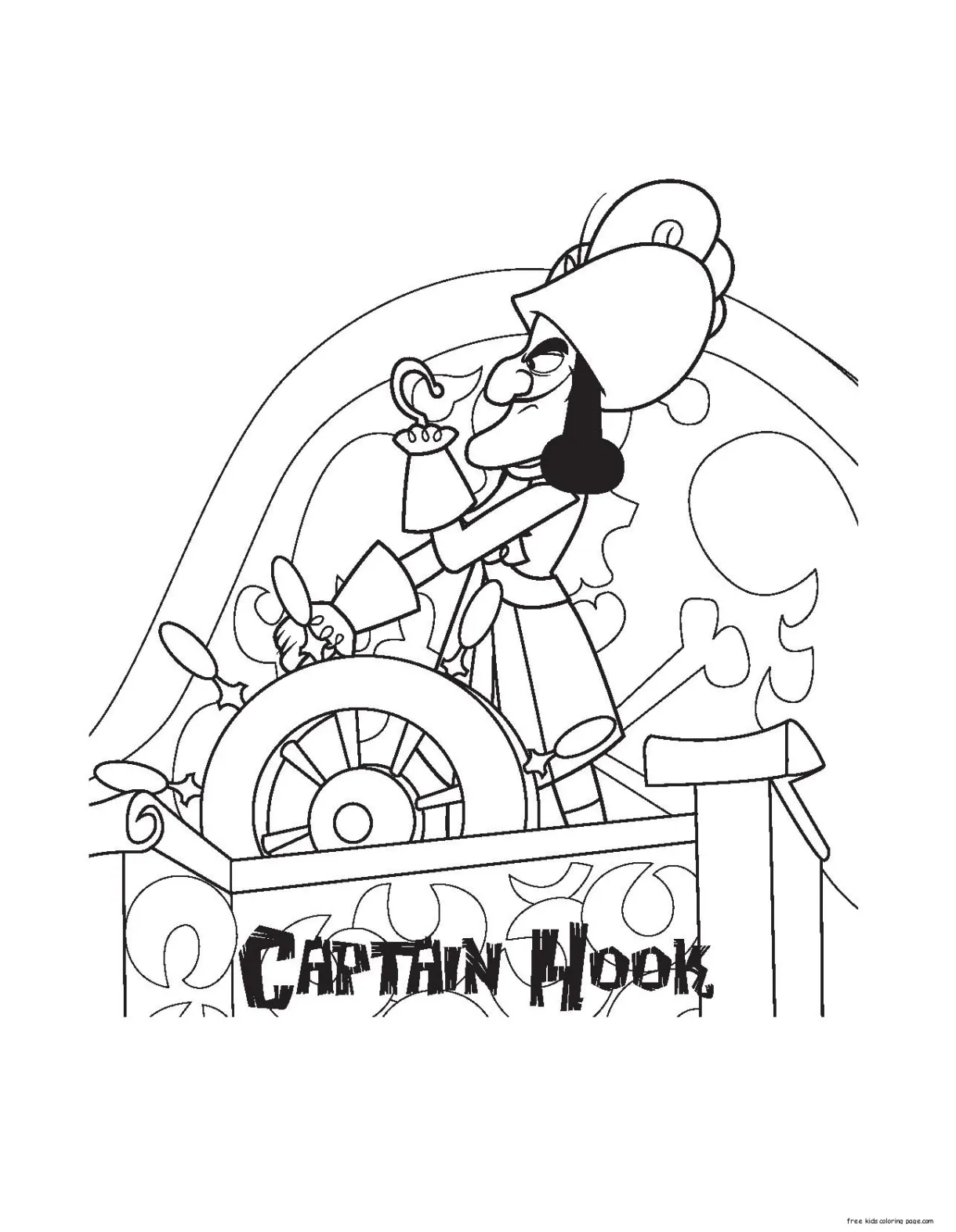 captain hook and pirates coloring pages for kids