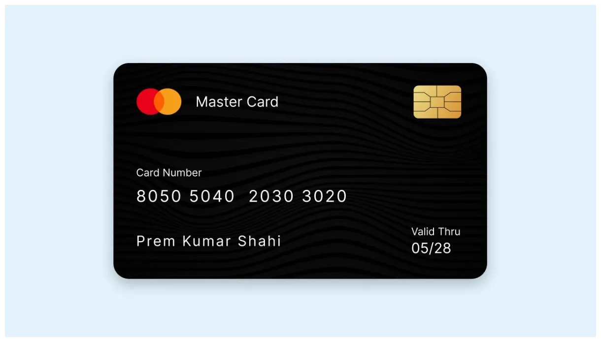 Credit card ui design in html & css card design youtube