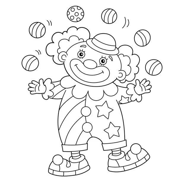 Carnival clown clip art coloring pages [2025]